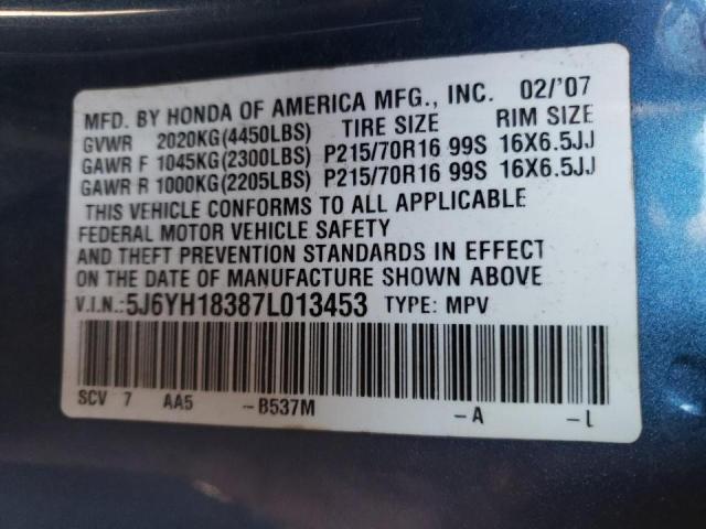 Photo 10 from auction – 2007 HONDA ELEMENT LX with VIN 5J6YH18387L013453