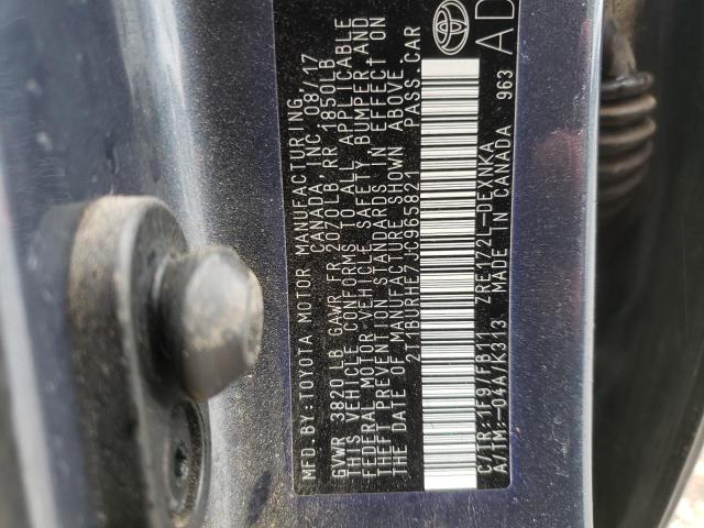 Photo 10 from auction – 2018 TOYOTA COROLLA L with VIN 2T1BURHE7JC965821