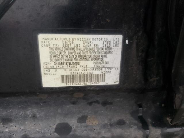 Photo 10 from auction – 2008 NISSAN SENTRA with VIN 3N1AB61E78L754087