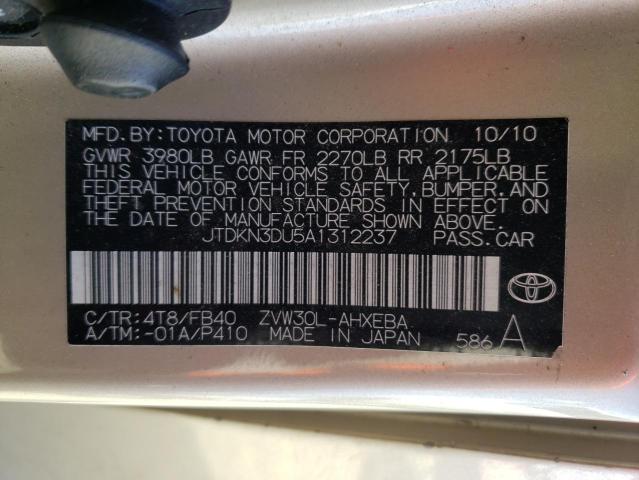 Photo 10 from auction – 2010 TOYOTA PRIUS with VIN JTDKN3DU5A1312237