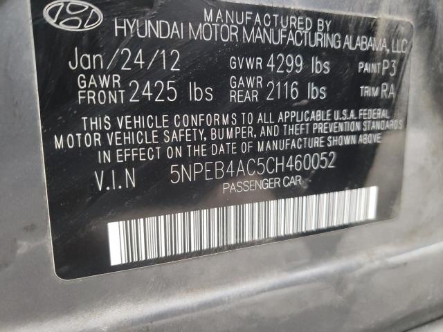 Photo 10 from auction – 2012 HYUNDAI SONATA GLS with VIN 5NPEB4AC5CH460052