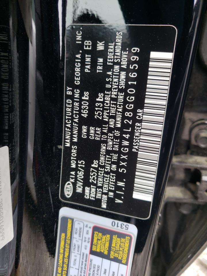 Photo 10 from auction – 2016 KIA OPTIMA SX with VIN 5XXGW4L28GG016599
