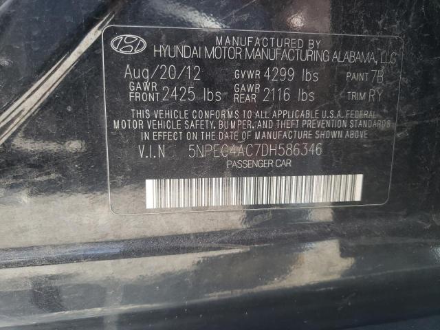 Photo 10 from auction – 2013 HYUNDAI SONATA SE with VIN 5NPEC4AC7DH586346