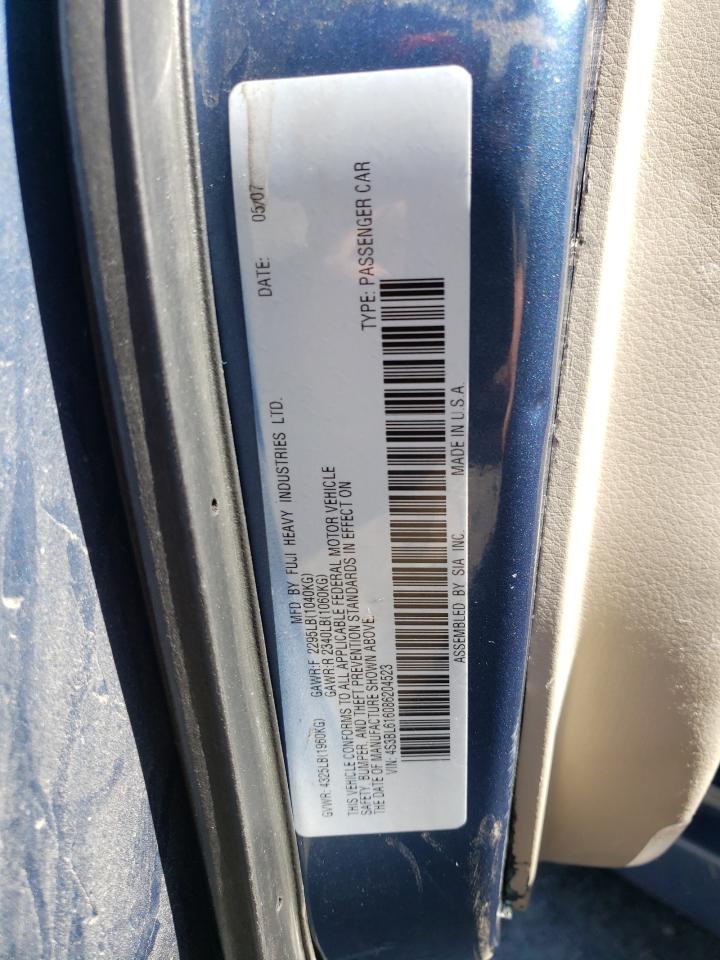 Photo 10 from auction – 2009 SUBARU LEGACY 2.5 with VIN 4S3BL616597226383