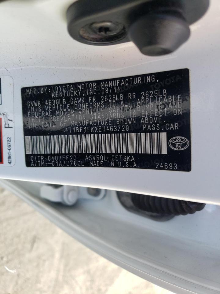Photo 10 from auction – 2014 TOYOTA CAMRY L with VIN 4T1BF1FKXEU463720