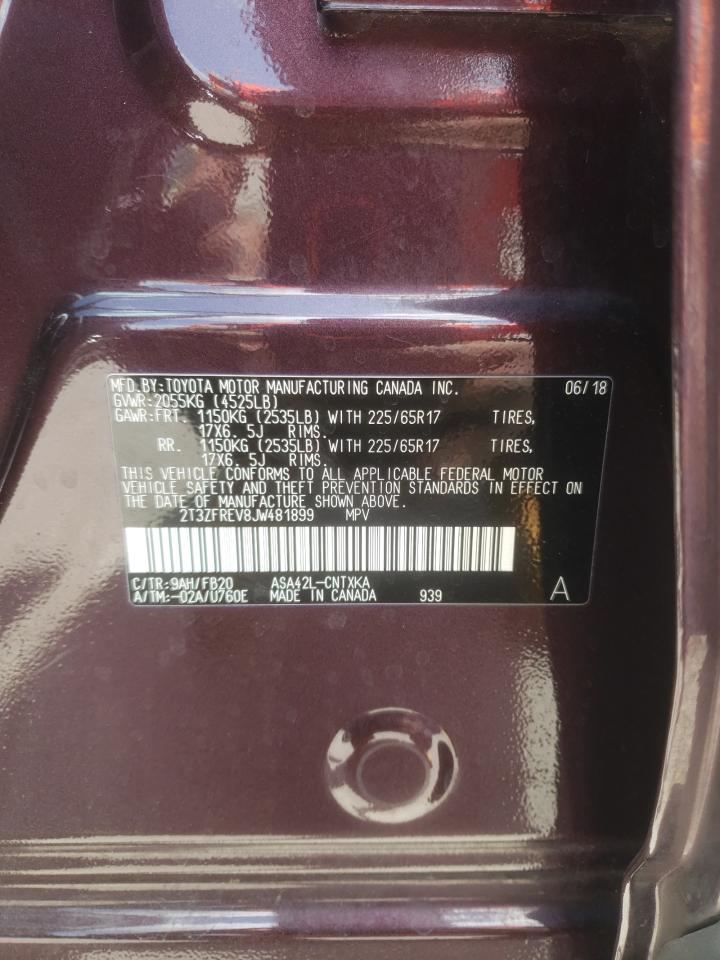 Photo 10 from auction – 2018 TOYOTA RAV4 LE with VIN 2T3ZFREV8JW481899