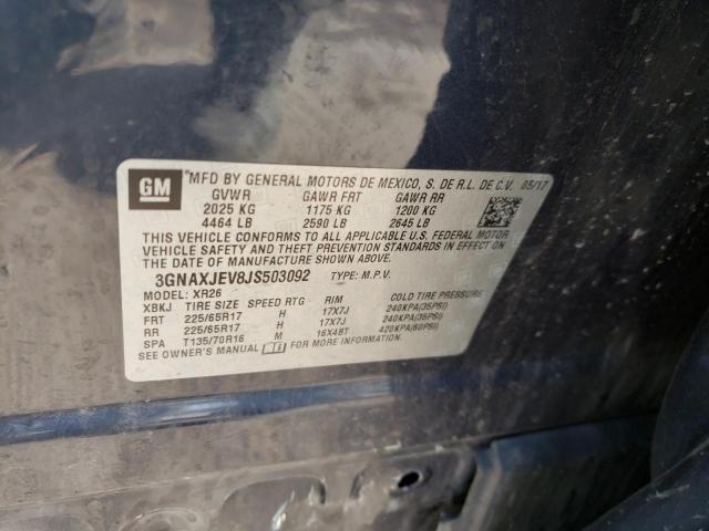 Photo 10 from auction – 2018 CHEVROLET EQUINOX LT with VIN 3GNAXJEV8JS503092