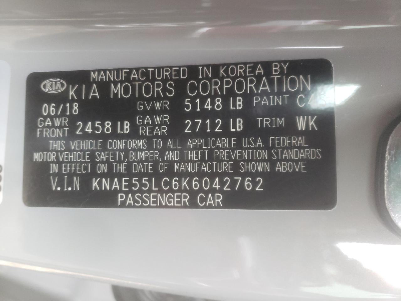 Photo 10 from auction – 2019 KIA STINGER GT with VIN KNAE55LC6K6042762