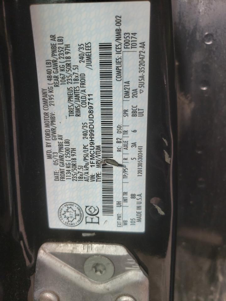 Photo 10 from auction – 2013 FORD ESCAPE SEL with VIN 1FMCU9H99DUD89711