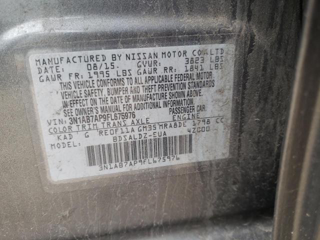 Photo 10 from auction – 2015 NISSAN SENTRA S with VIN 3N1AB7AP9FL675976