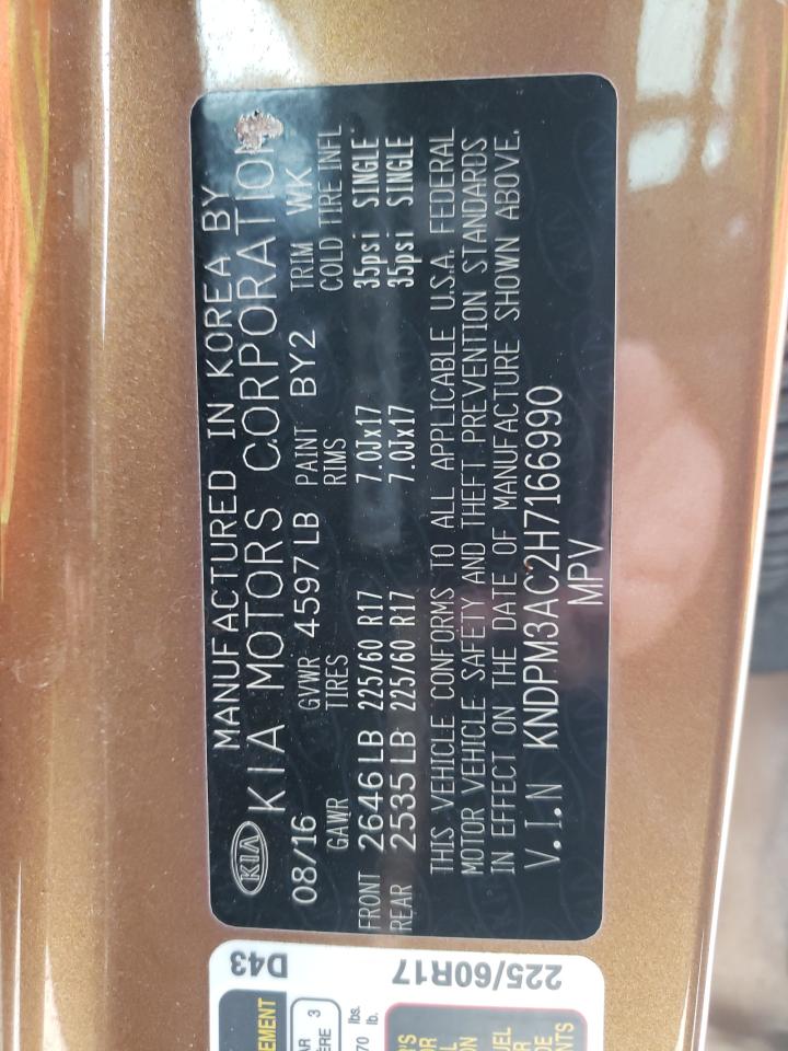 Photo 10 from auction – 2017 KIA SPORTAGE L with VIN KNDPM3AC2H7166990