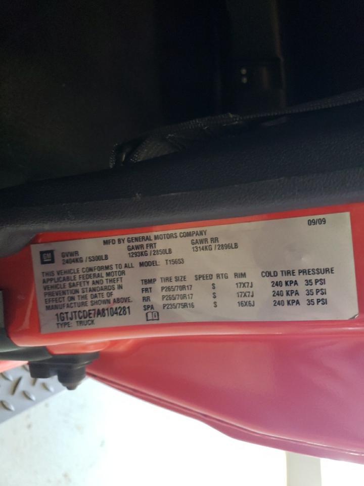 Photo 10 from auction – 2010 GMC CANYON SLE with VIN 1GTJTCDE7A8104281