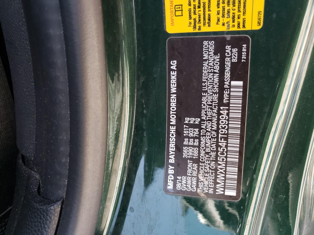 Photo 10 from auction – 2015 MINI COOPER with VIN WMWXM5C54FT939941