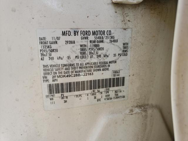 Photo 10 from auction – 2008 FORD EDGE LIMIT with VIN 2FMDK49C28BA22183