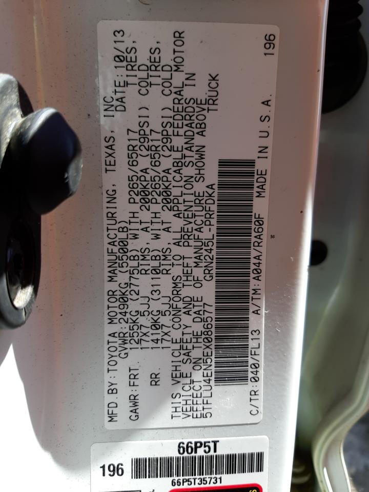 Photo 10 from auction – 2014 TOYOTA TACOMA DOU with VIN 5TFLU4EN5EX086577