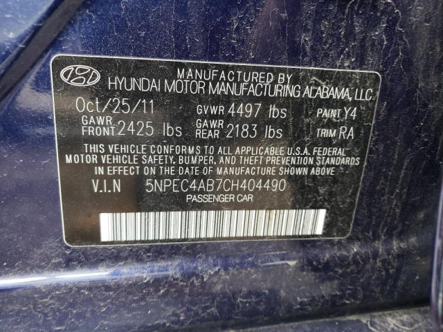 Photo 10 from auction – 2012 HYUNDAI SONATA SE with VIN 5NPEC4AB7CH404490