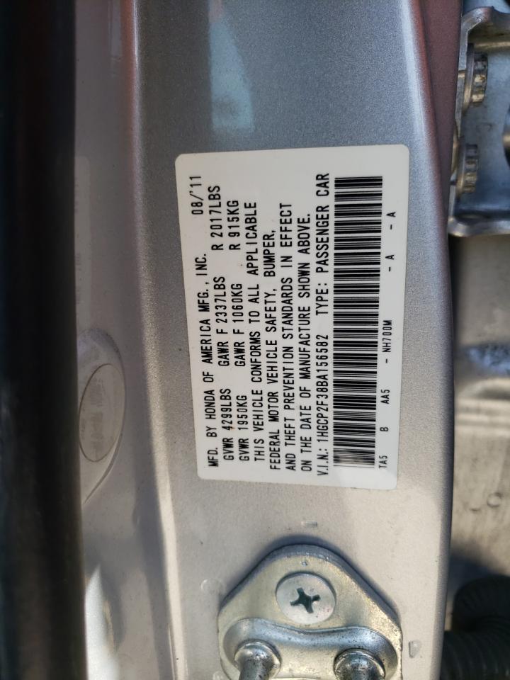 Photo 10 from auction – 2011 HONDA ACCORD LX with VIN 1HGCP2F38BA156582