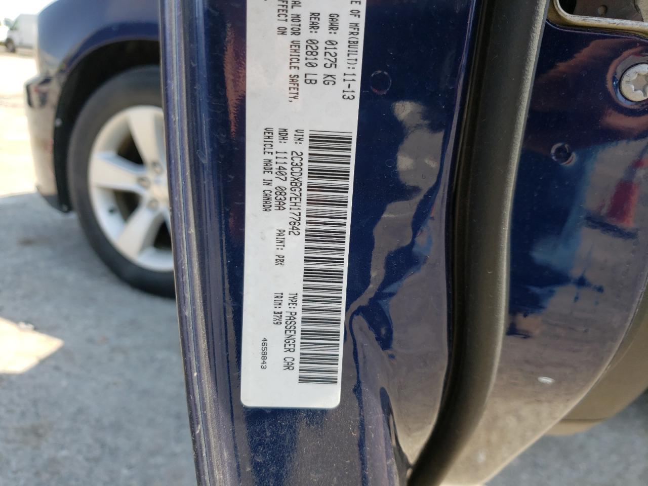 Photo 10 from auction – 2014 DODGE CHARGER SE with VIN 2C3CDXBG7EH177642