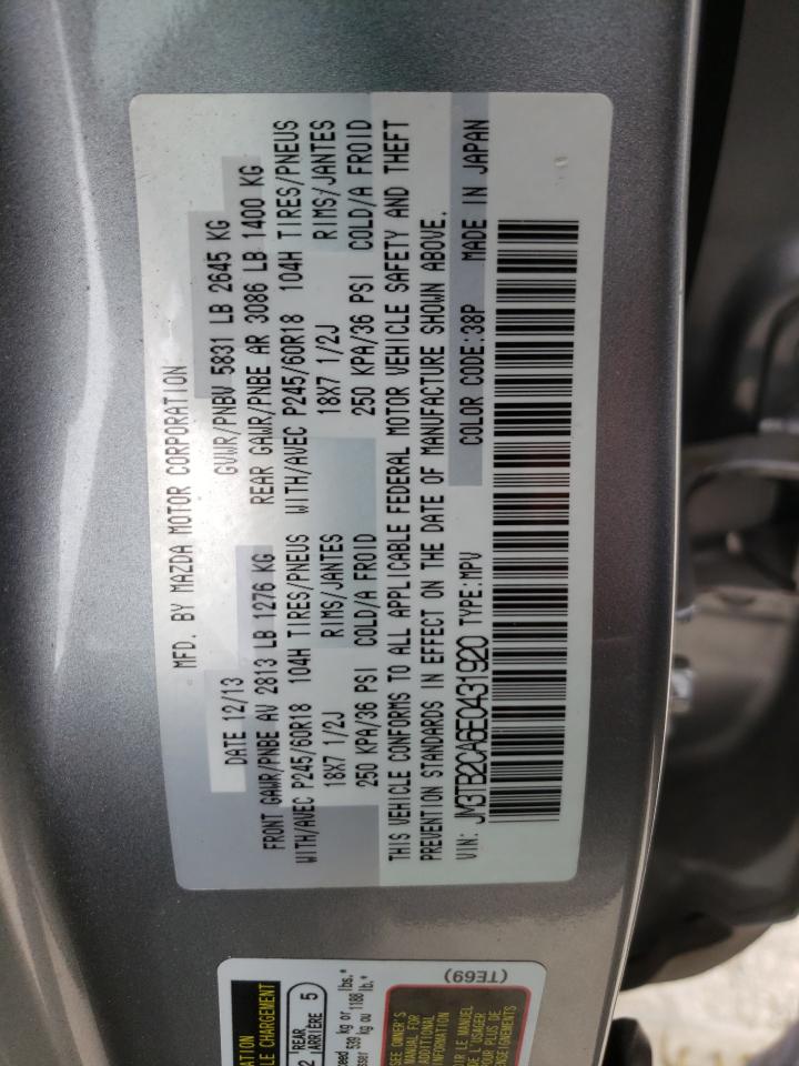 Photo 10 from auction – 2014 MAZDA CX-9 TOURI with VIN JM3TB2CA6E0431920
