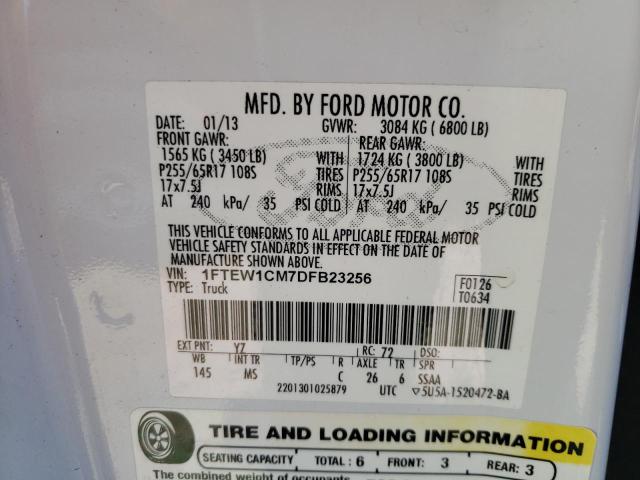 Photo 10 from auction – 2013 FORD F150 SUPER with VIN 1FTEW1CM7DFB23256