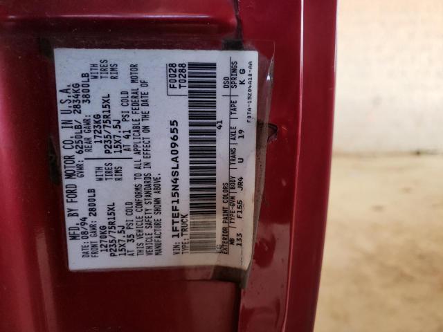 Photo 10 from auction – 1995 FORD F150 with VIN 1FTEF15N4SLA09655