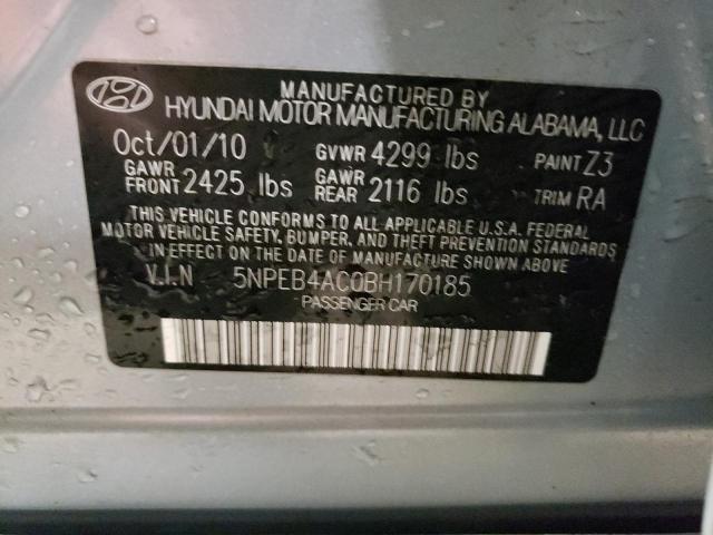 Photo 10 from auction – 2011 HYUNDAI SONATA GLS with VIN 5NPEB4AC0BH170185