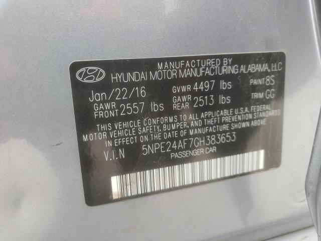 Photo 10 from auction – 2016 HYUNDAI SONATA SE with VIN 5NPE24AF7GH383653