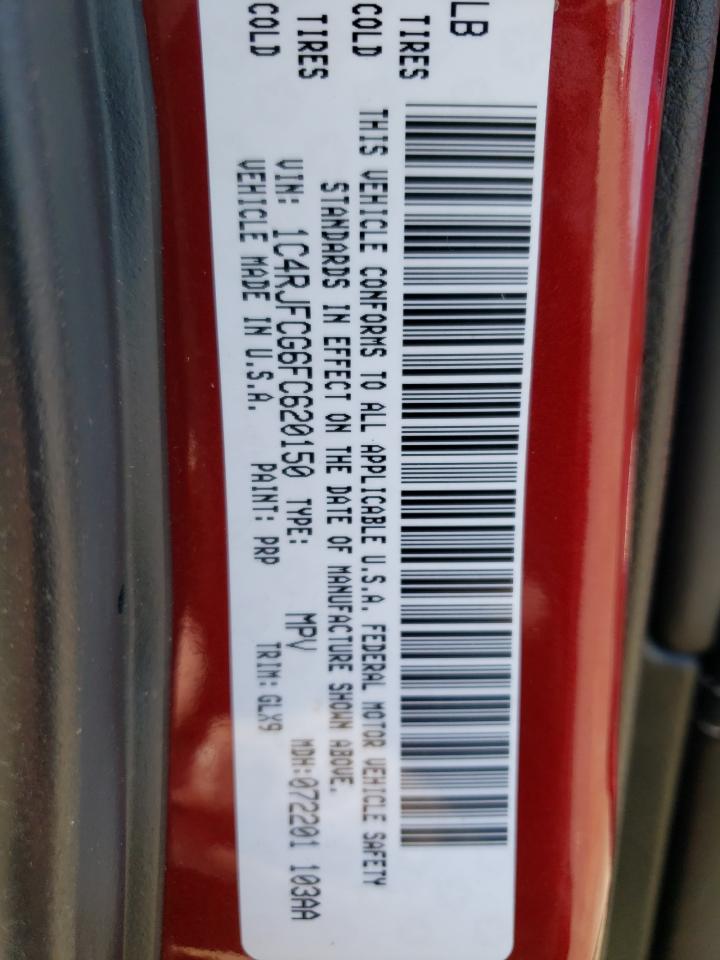Photo 10 from auction – 2015 JEEP GRAND CHER with VIN 1C4RJFCG6FC620150
