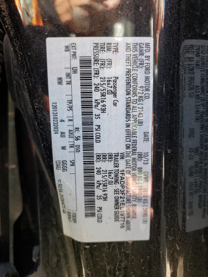 Photo 10 from auction – 2014 FORD FOCUS SE with VIN 1FADP3F21EL197716