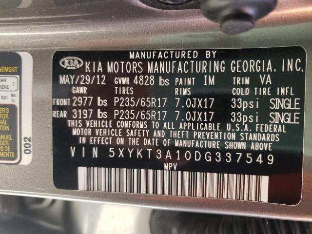 Photo 10 from auction – 2013 KIA SORENTO LX with VIN 5XYKT3A10DG337549