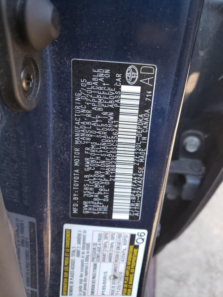 Photo 10 from auction – 2005 TOYOTA COROLLA CE with VIN 2T1BR32E65C556741