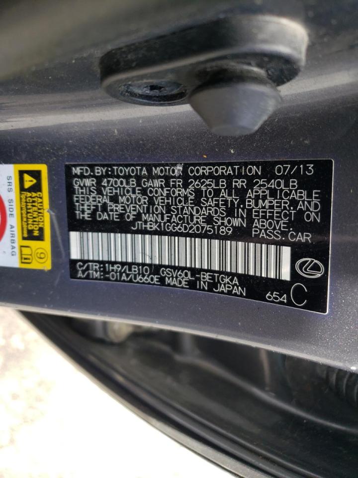 Photo 10 from auction – 2013 LEXUS ES 350 with VIN JTHBK1GG6D2075189