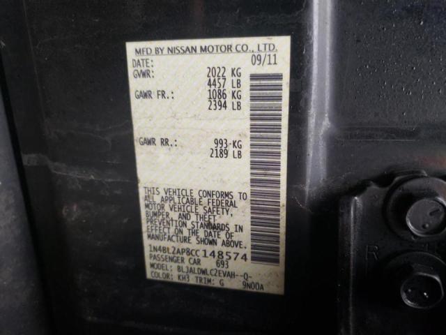 Photo 10 from auction – 2012 NISSAN ALTIMA SR with VIN 1N4BL2AP8CC148574
