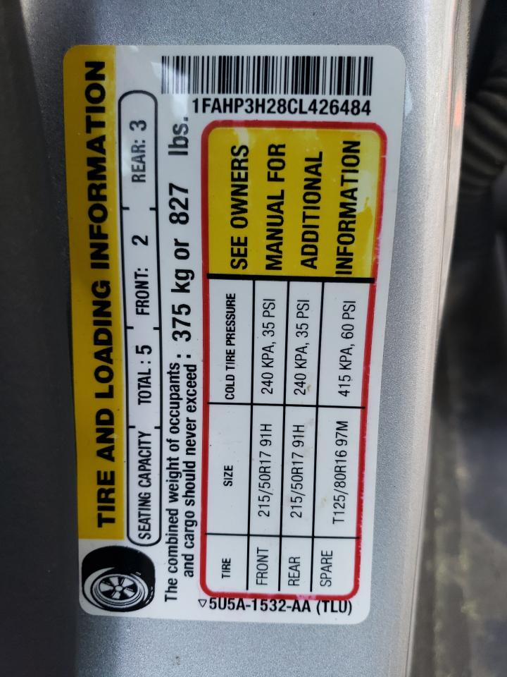 Photo 10 from auction – 2012 FORD FOCUS SEL with VIN 1FAHP3H28CL426484