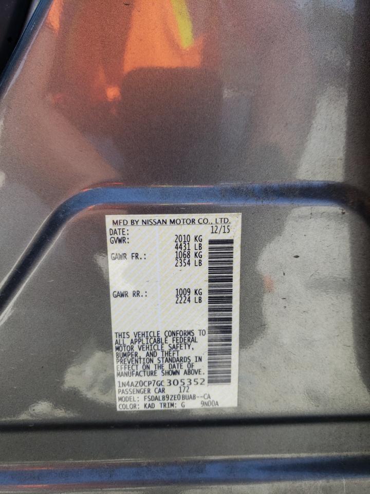 Photo 10 from auction – 2016 NISSAN LEAF S with VIN 1N4AZ0CP7GC305352