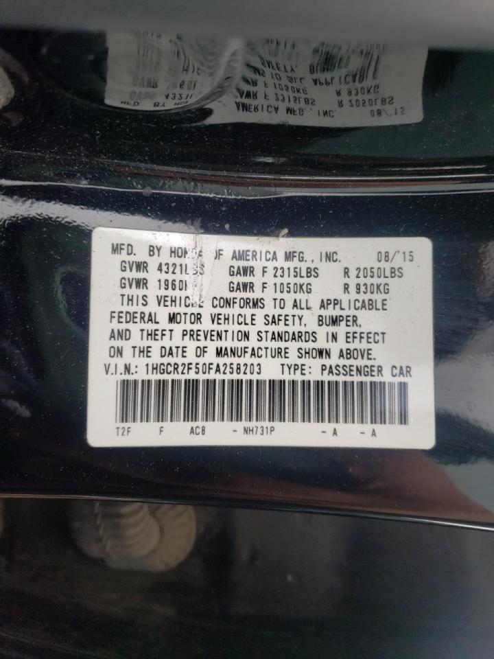 Photo 10 from auction – 2015 HONDA ACCORD SPO with VIN 1HGCR2F50FA258203