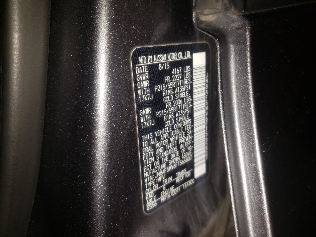 Photo 10 from auction – 2015 NISSAN JUKE S with VIN JN8AF5MV6FT565807