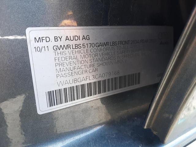 Photo 10 from auction – 2012 AUDI S4 PREMIUM with VIN WAUBGAFL3CA079168