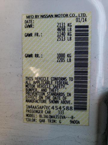 Photo 10 from auction – 2014 NISSAN MAXIMA S with VIN 1N4AA5AP7EC454588