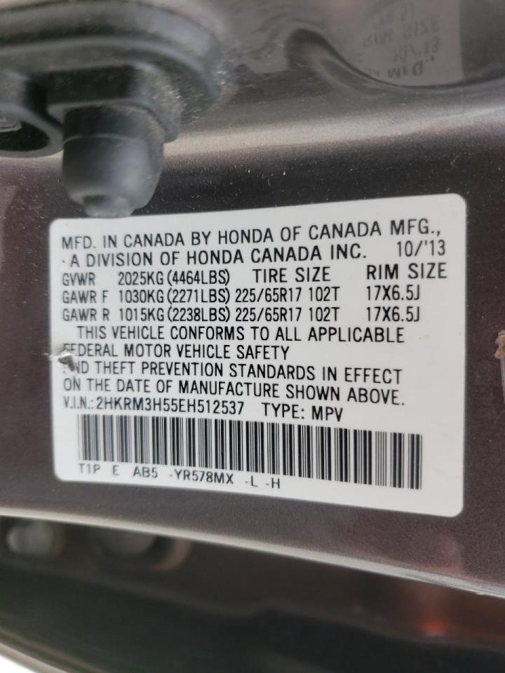 Photo 10 from auction – 2014 HONDA CR-V EX with VIN 2HKRM3H55EH512537