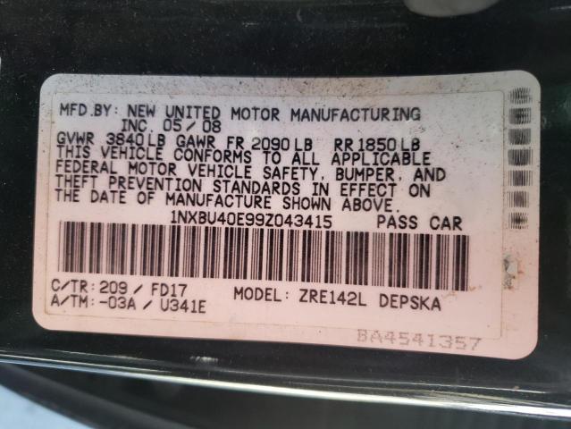 Photo 10 from auction – 2009 TOYOTA COROLLA BA with VIN 1NXBU40E99Z043415