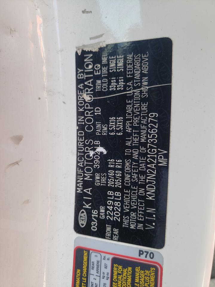 Photo 10 from auction – 2016 KIA SOUL with VIN KNDJN2A21G7356279