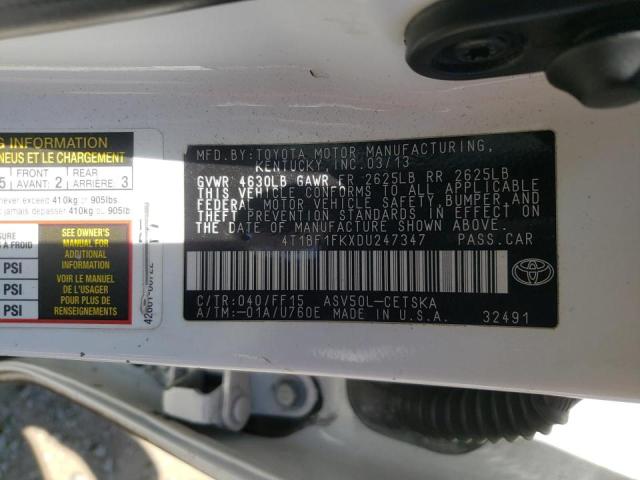 Photo 10 from auction – 2013 TOYOTA CAMRY L with VIN 4T1BF1FKXDU247347