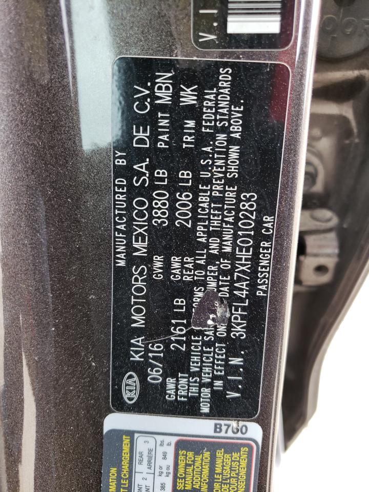 Photo 10 from auction – 2017 KIA FORTE LX with VIN 3KPFL4A7XHE010283