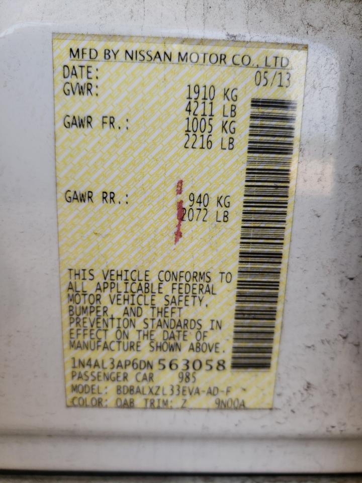 Photo 10 from auction – 2013 NISSAN ALTIMA 2.5 with VIN 1N4AL3AP6DN563058