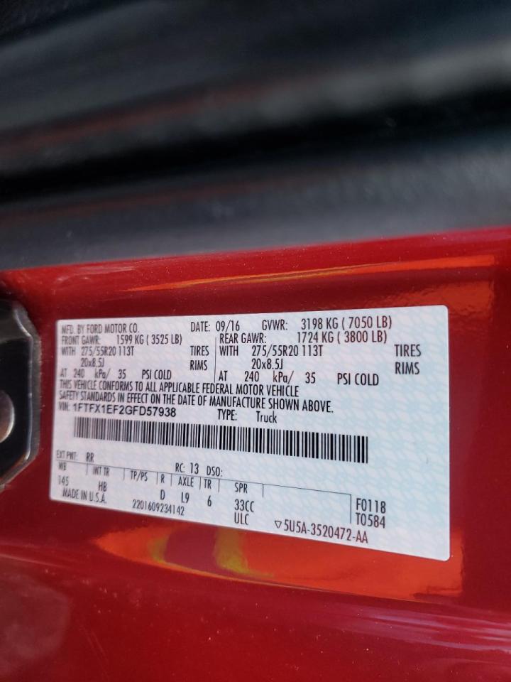 Photo 10 from auction – 2016 FORD F-150 with VIN 1FTFX1EF2GFD57938