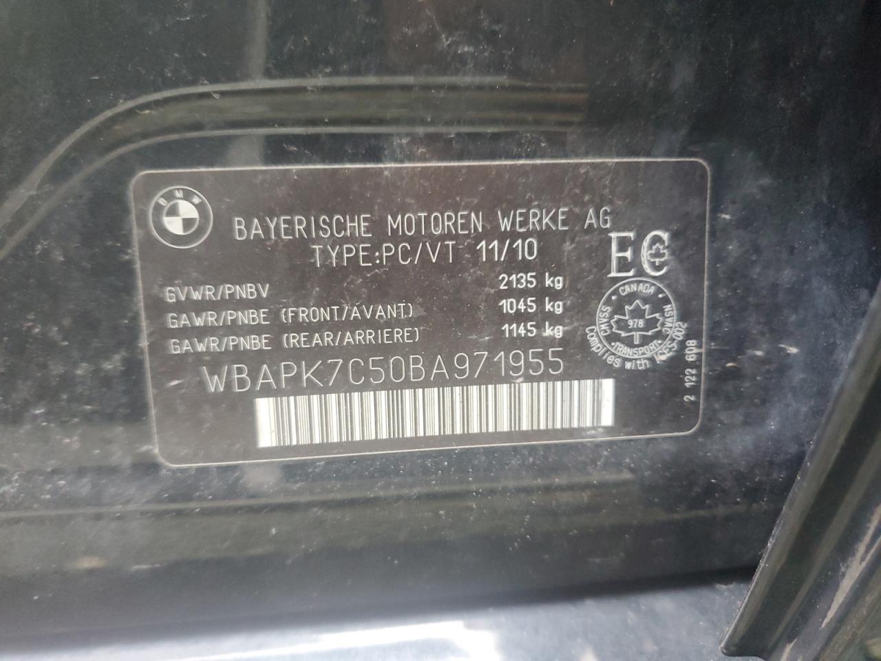 Photo 10 from auction – 2011 BMW 328 XI with VIN WBAPK7C50BA971955