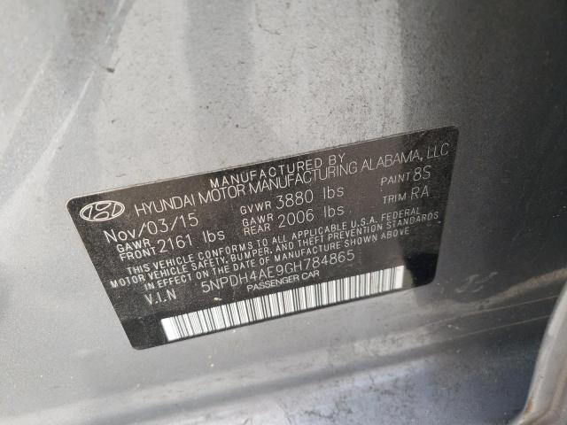 Photo 10 from auction – 2016 HYUNDAI ELANTRA SE with VIN 5NPDH4AE9GH784865