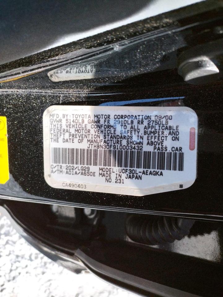 Photo 10 from auction – 2001 LEXUS LS 430 with VIN JTHBN30F910003432