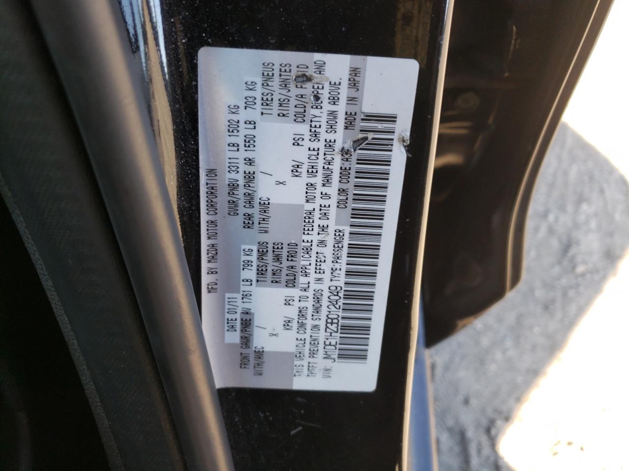 Photo 10 from auction – 2011 MAZDA MAZDA2 with VIN JM1DE1HZ3B0124049